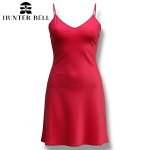 Hunter Bell Slip Dress Cherry Red Midi Satin Cherry VALENTINE'S DAY  | 10